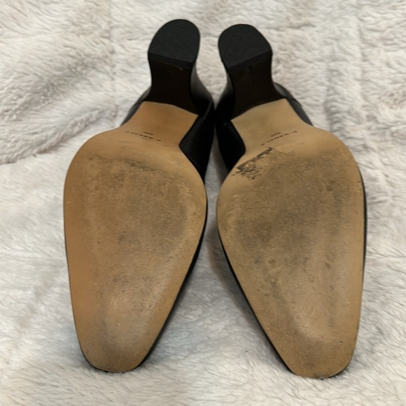 Womens Calico Black Leather Heels 8M - Picture 5 of 5